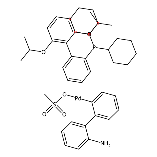 "Methanesulfonato(2-dicyclohexylphosphino-2',6'-di-i-propoxy-1,1'-biphenyl)(2'-amino-1,1'-biphenyl-2-yl)palladium(II)"