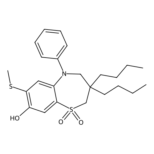 3,3-Dibutyl-8-hydroxy-7-(methylthio)-5-phenyl-2,3,4,5-tetrahydrobenzo[b][1,4]thiazepine 1,1-dioxide