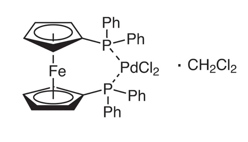 1,1'-Bis(diphenylphosphino)ferrocene]palladium(II) chloride  complex with DCM (1:1), Pd 13%